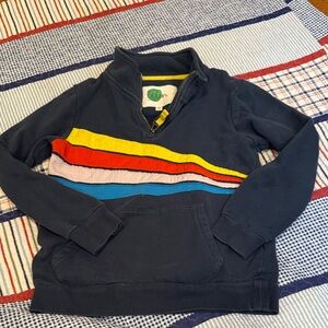 Boden Kids' Navy Sweater with Colorful Stripes